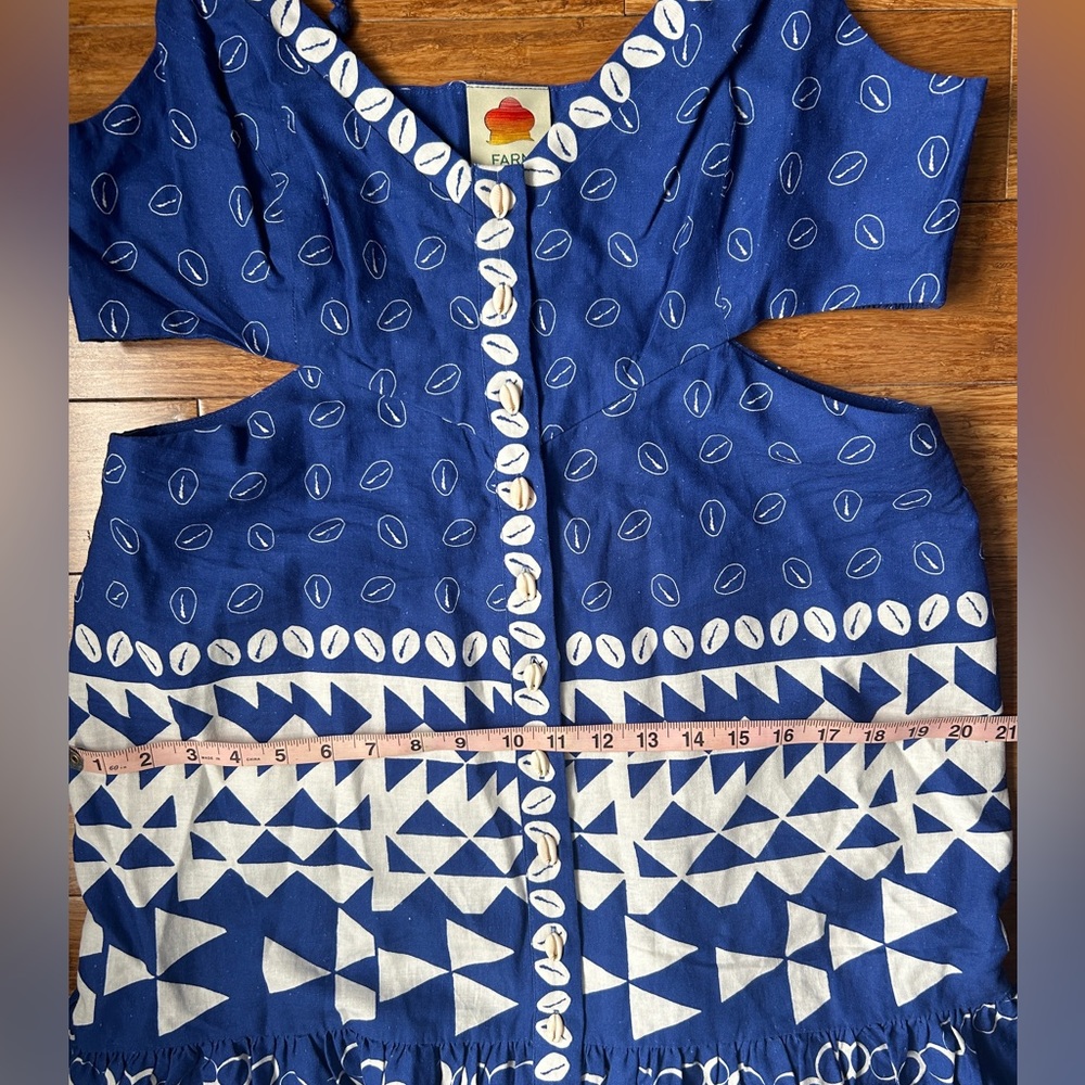 Farm Rio Blue Mixed Ondina Midi Dress XL NWT - Picture 10 of 15
